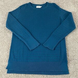Pact Teal Crew Neck Sweater